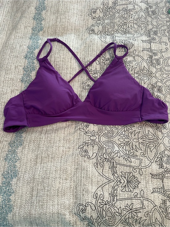 CALIA by Carrie Underwood Other - Purple Wireless Triangle Bikini Top with Cross-Back Straps